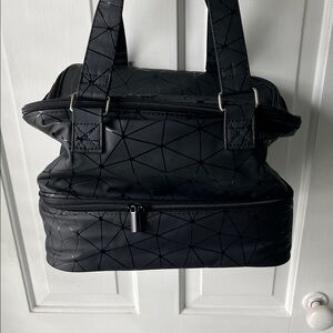 Geometric Black Makeup Organizer Travel Toiletry Case Bag